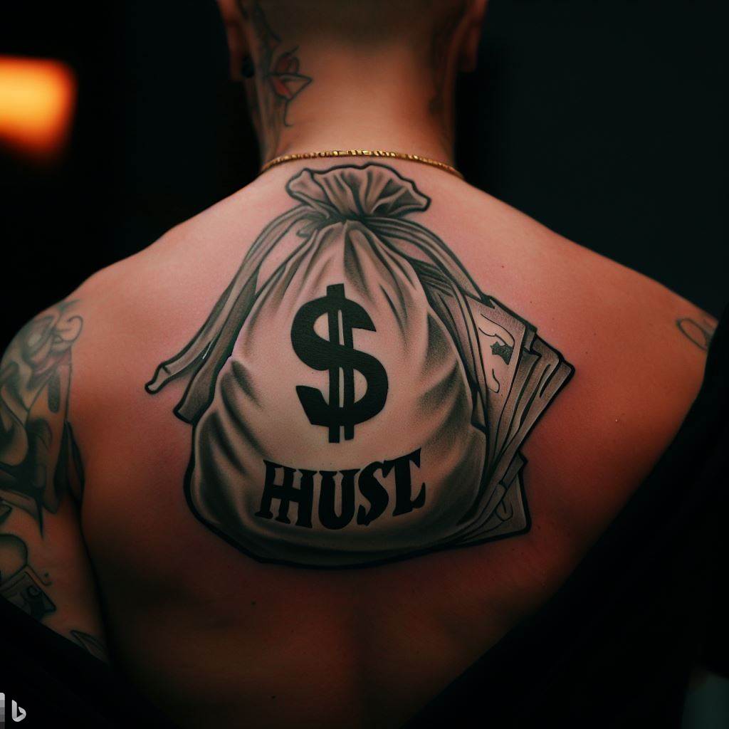 Hustle Money Bag Tattoo Drawing