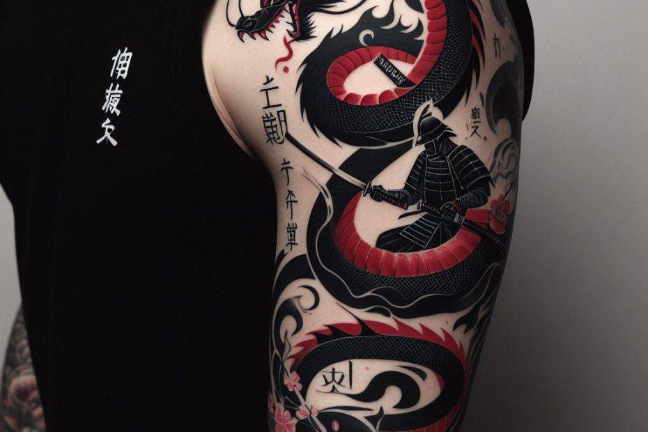 Black Red Dragon Tattoo