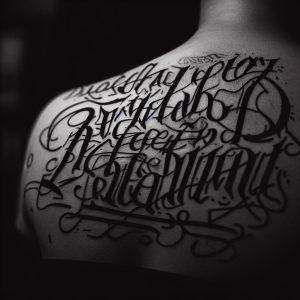 Blackwork Letters Tattoos
