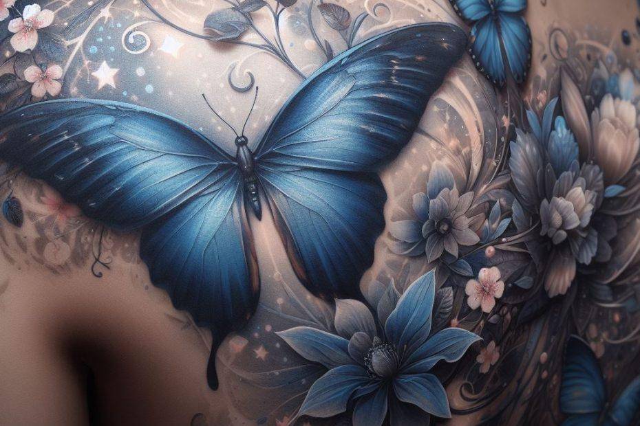 Blue Butterfly Tattoo