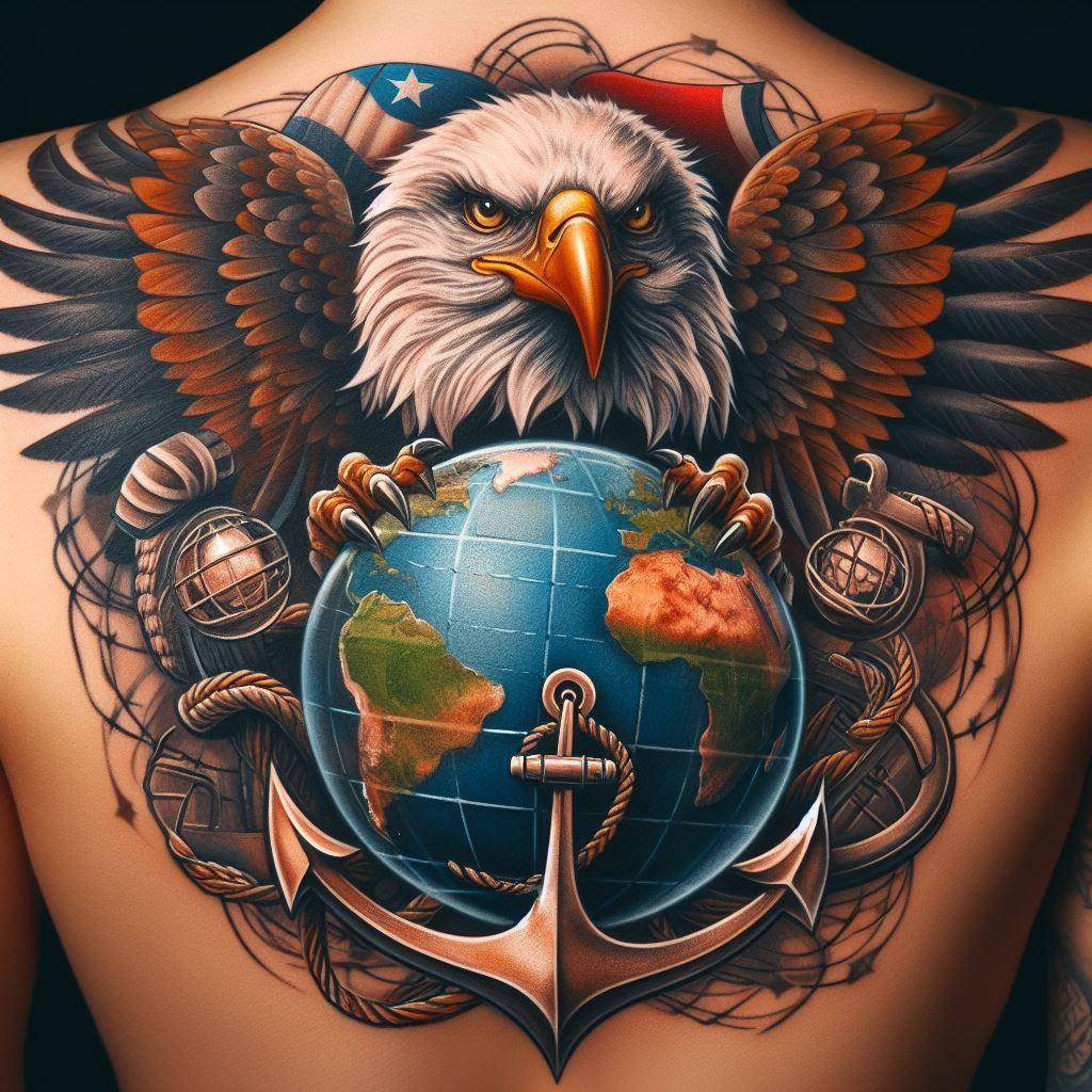 Eagle Globe and Anchor Tattoo 2