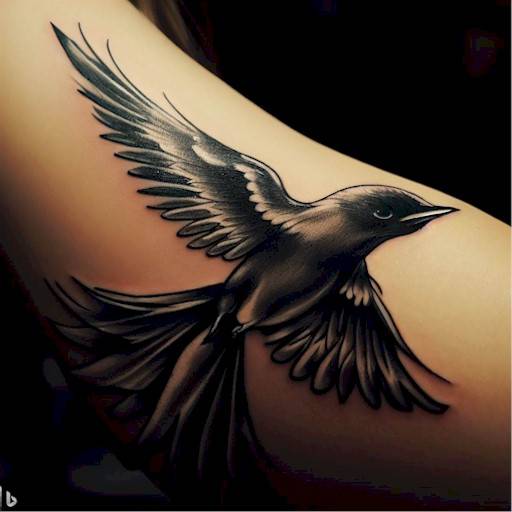 Flying Bird Tattoo