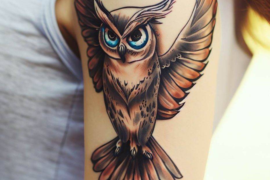 Flying Owl Tattoo: Unveiling Symbolism, Styles, and Customization ...