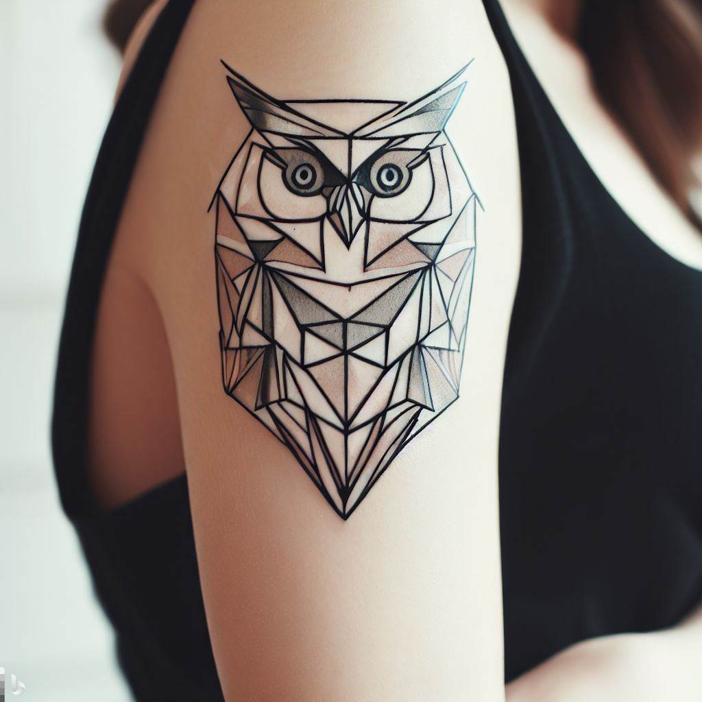 Geometric Owl Tattoo