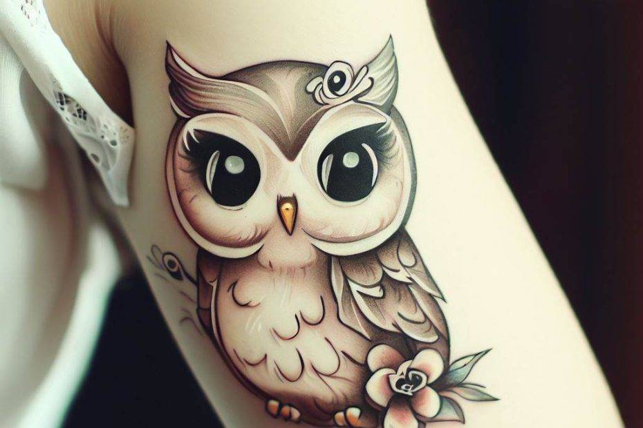 Girly Owl Tattoo