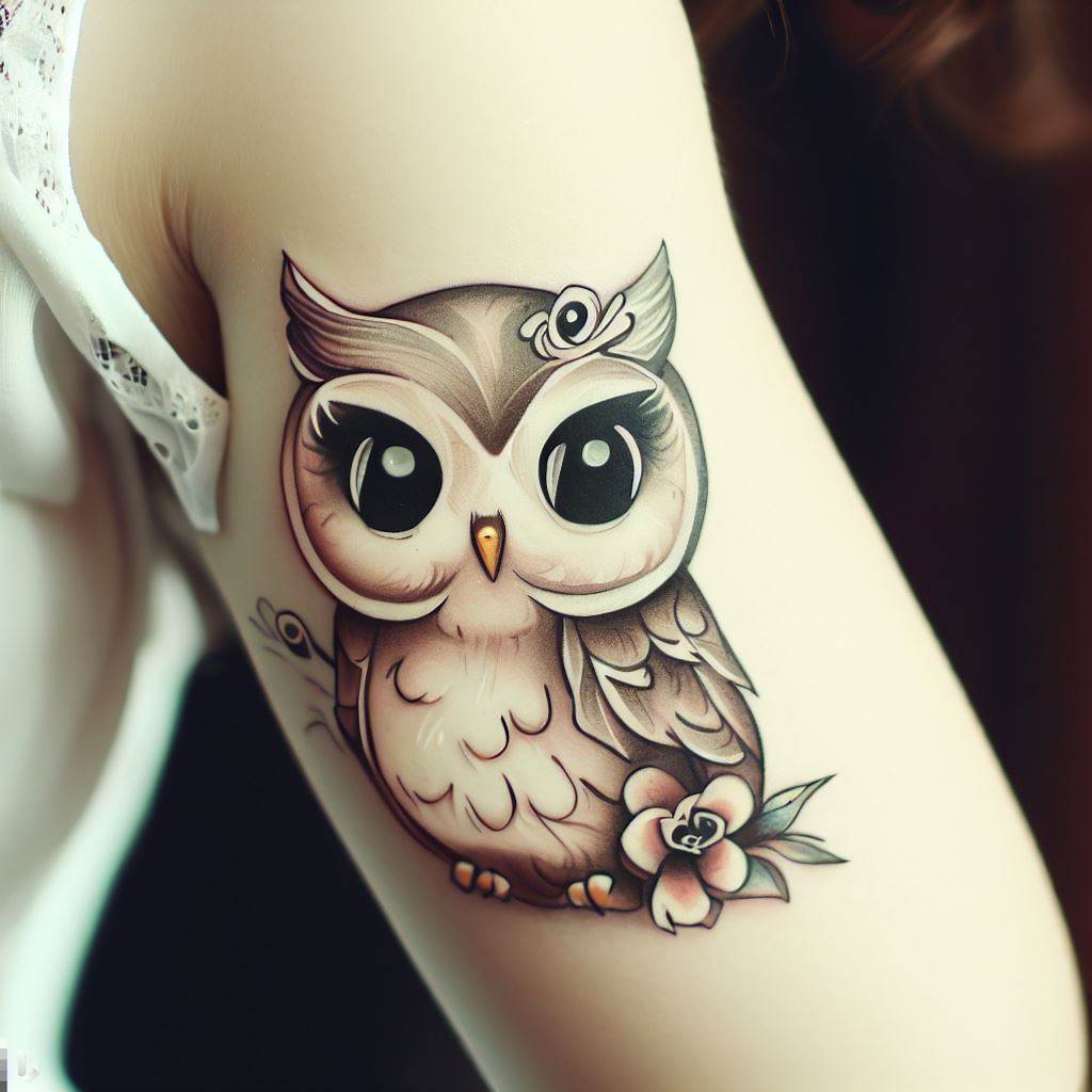 Girly Owl Tattoo: Whimsical Beauty in Ink - Your Own Tattoo Design ...