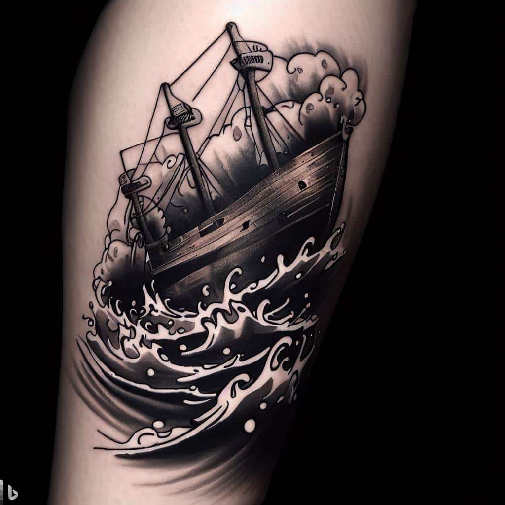 Sunken Ship Tattoo