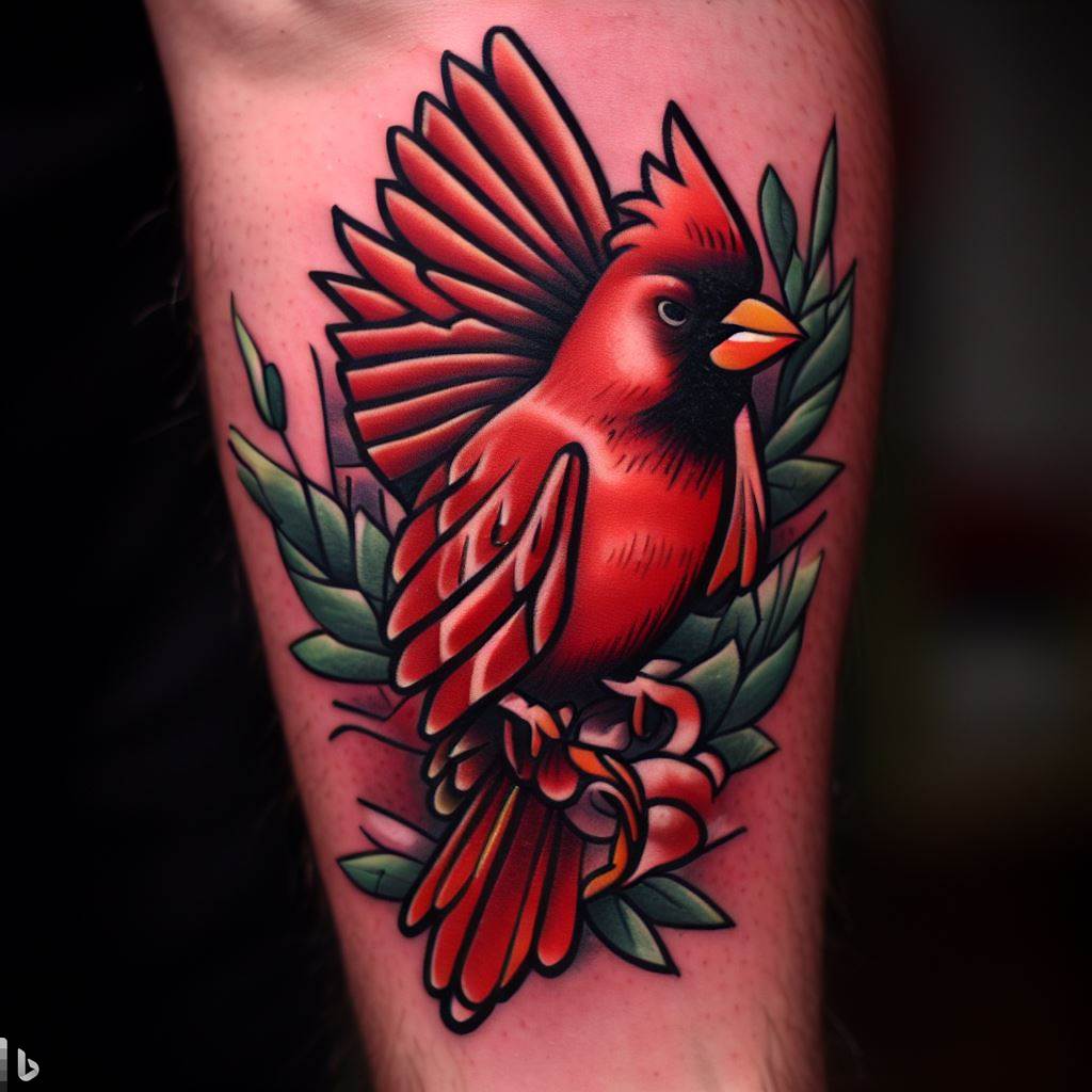 Traditional Cardinal Tattoo