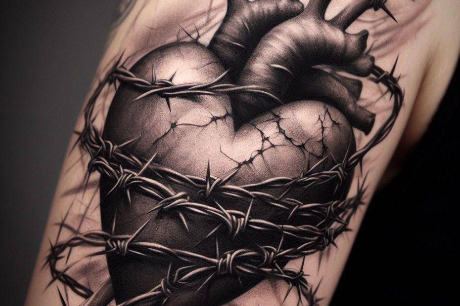 Barbed wire Heart Tattoo