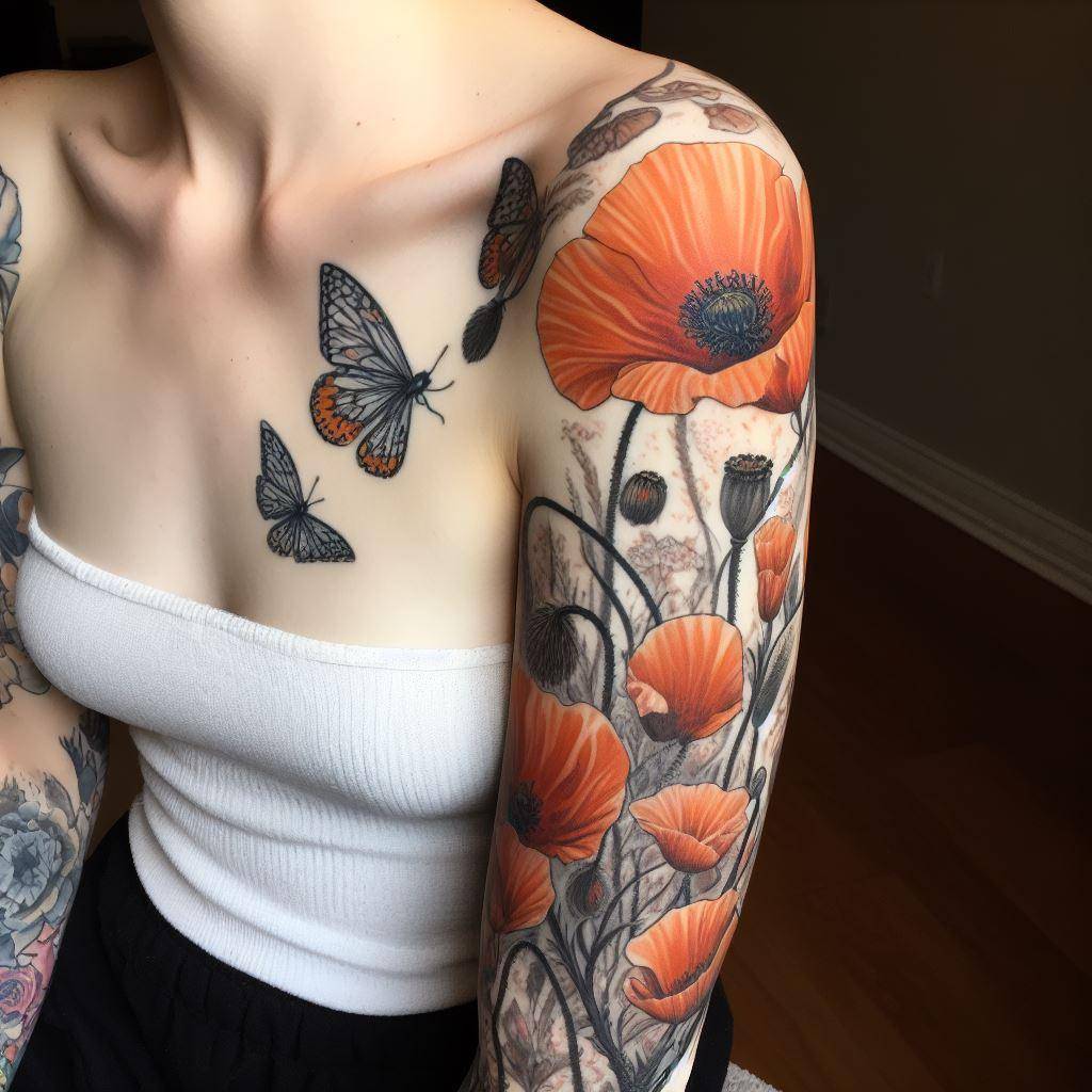 California poppy tattoo