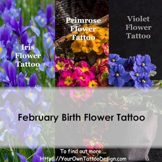 February Birth Flower Tattoo: Embracing Violet, Primrose, and Iris in ...