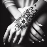 Feminine Compass Tattoo