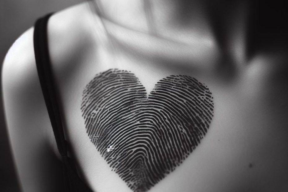 Fingerprint Heart Tattoo