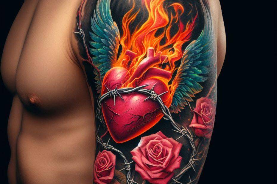 Flaming Heart Tattoo