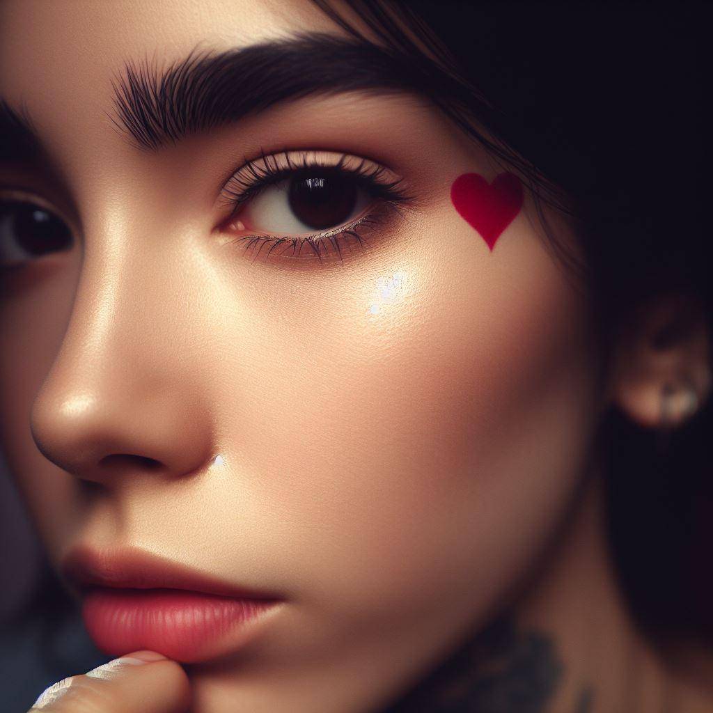Heart Tattoo on Face