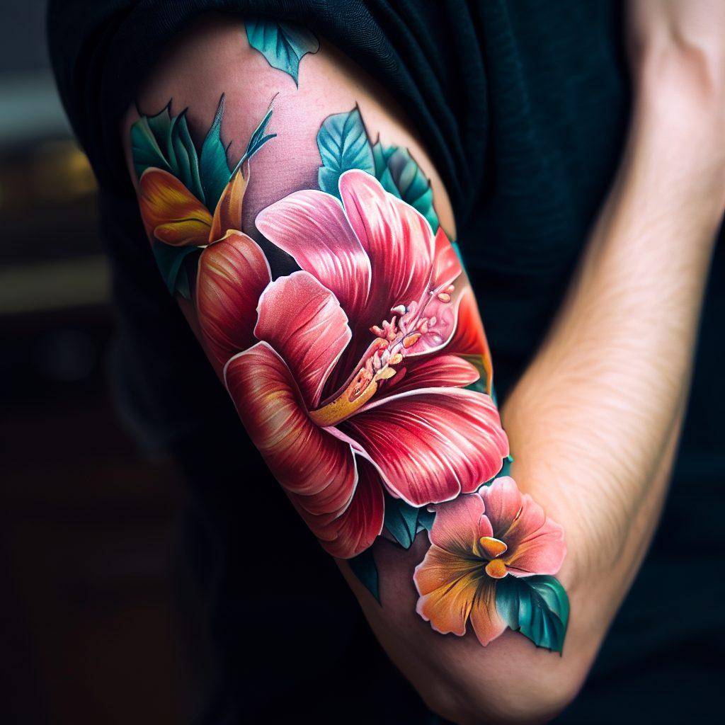 Hibiscus flower tattoo