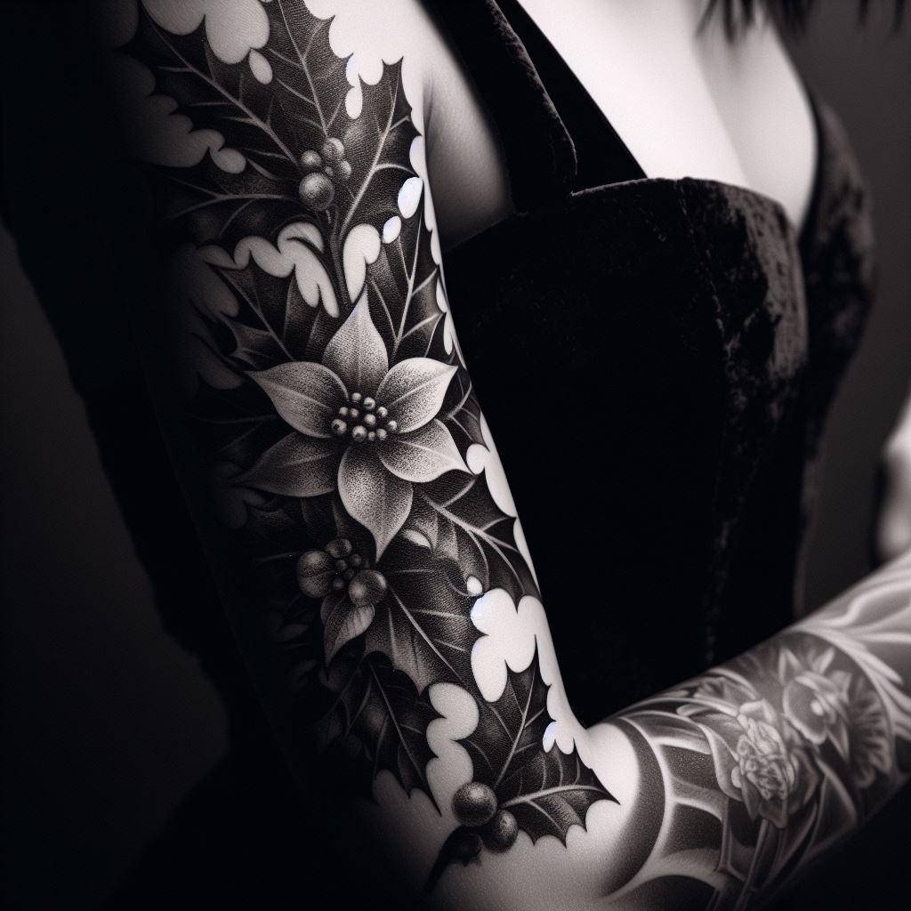 Holly Flower Tattoo