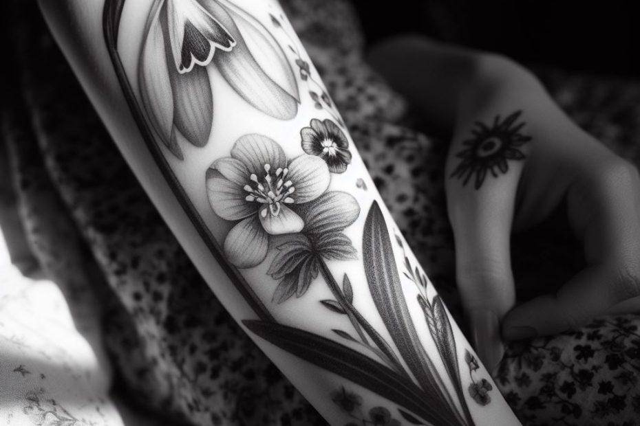 January Birth Flower Tattoo 1