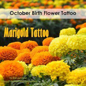 October Birth Flower Tattoo: Marigold and Cosmos Blooms - Your Own