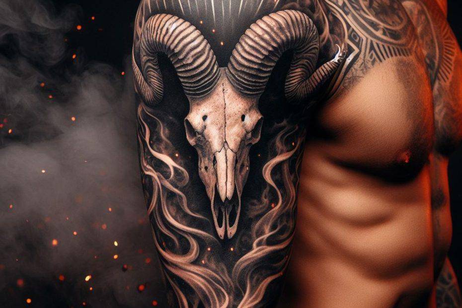 Ram Skull Tattoo