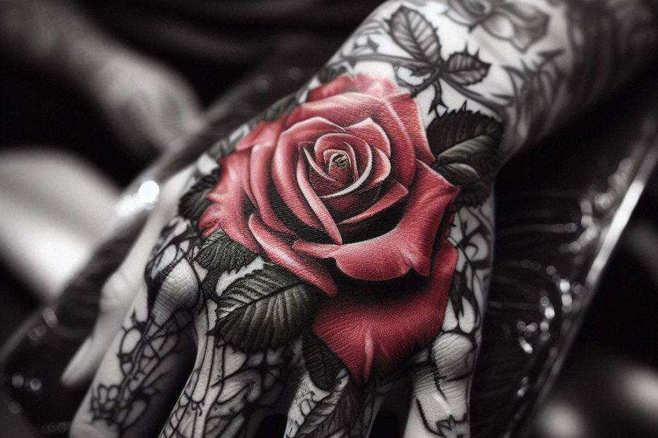 Rose Tattoo on hand