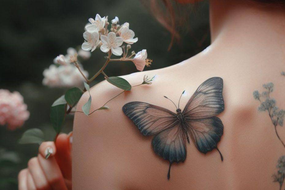 Shoulder Butterfly Tattoo