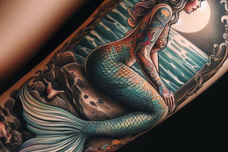 Traditional Mermaid Tattoo