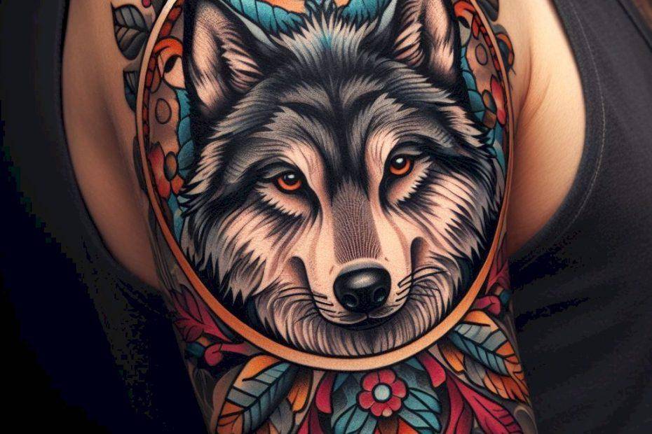 American Traditional Wolf Tattoo Embracing Iconic Artistry And   American Traditional Wolf Tattoo 930x620 