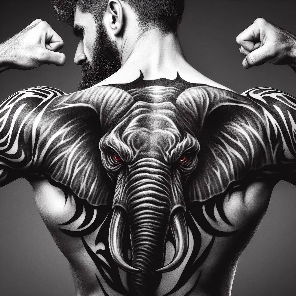 Angry Elephant Tattoo