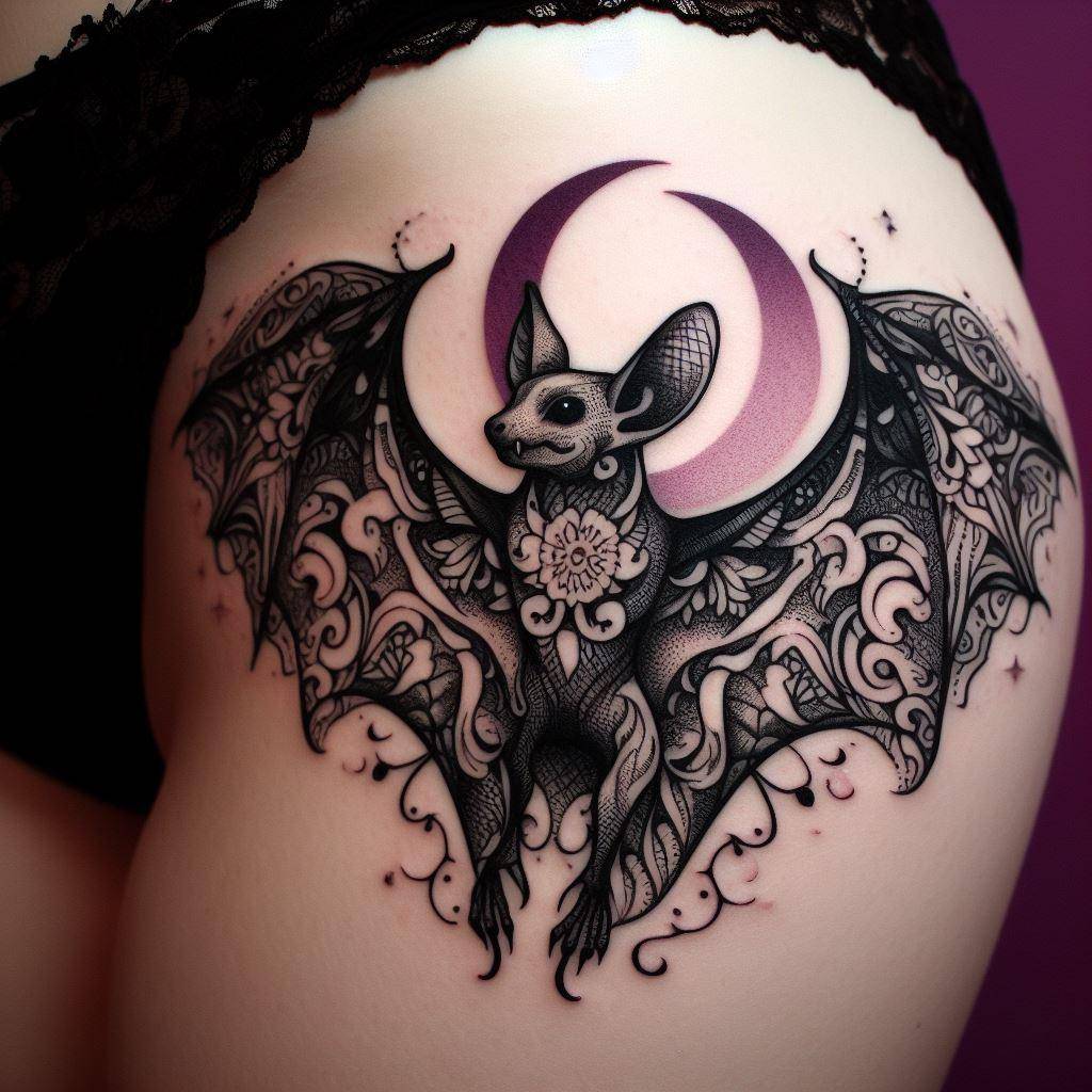 Feminine Bat Tattoo