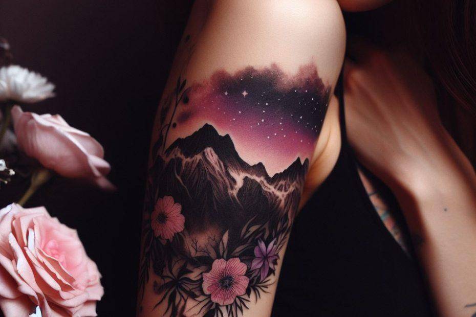 Feminine Mountain Tattoo