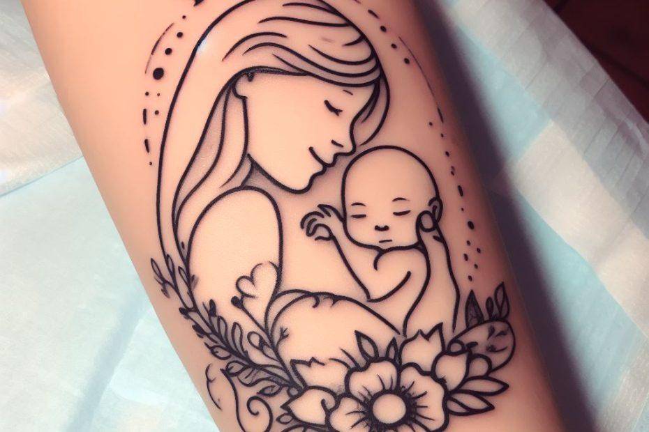 First Baby Mom and Baby Tattoo