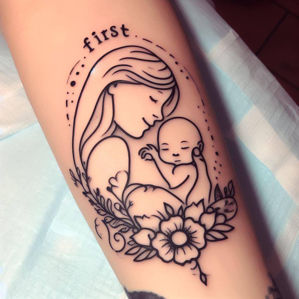 First Baby Mom and Baby Tattoo