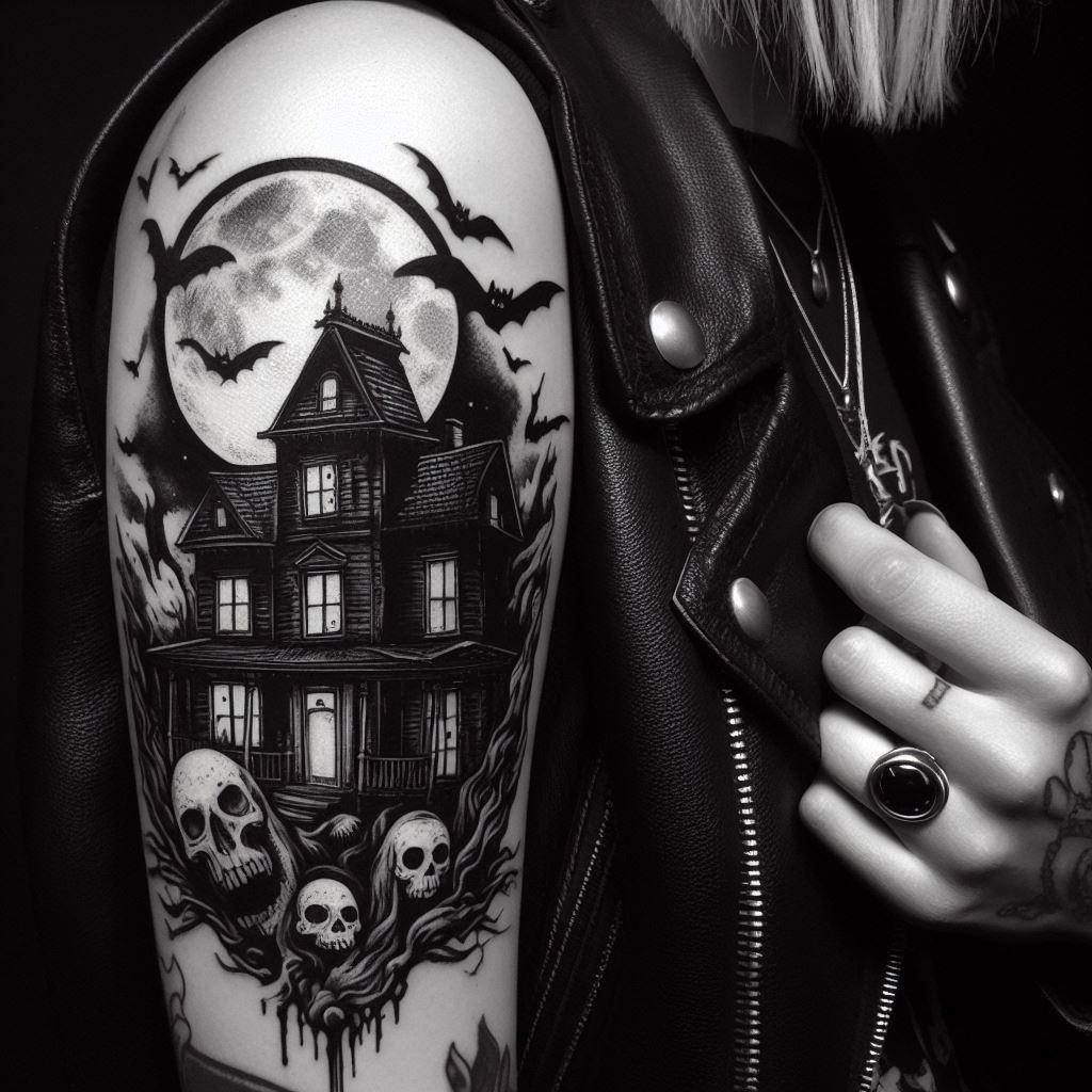 Haunted House Tattoo