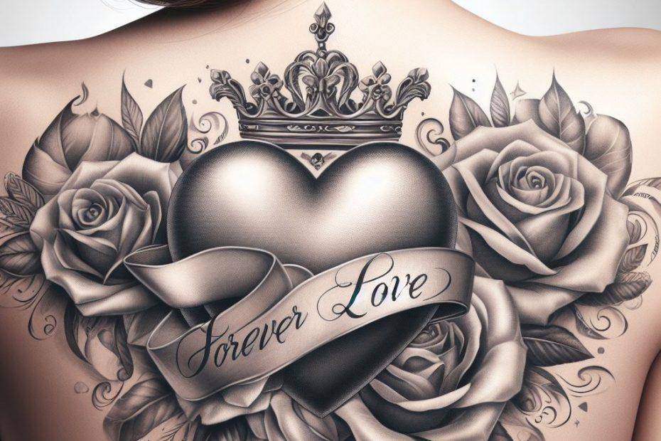 Heart with Crown Tattoo