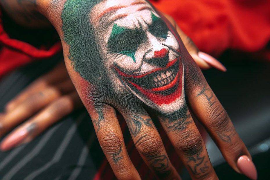 Joker Smile Hand Tattoo Unveiling Symbolism and Style Your Own