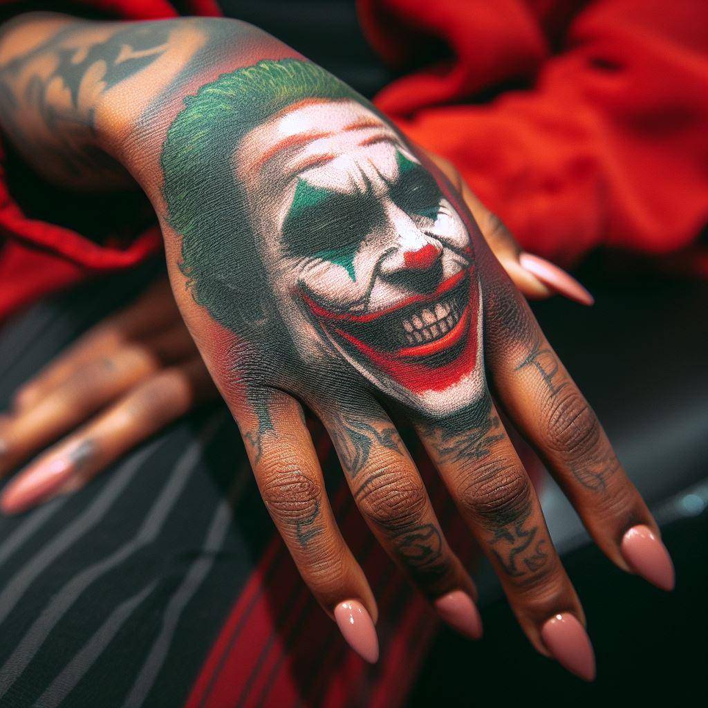 Joker Smile Hand Tattoo Unveiling Symbolism and Style Your Own