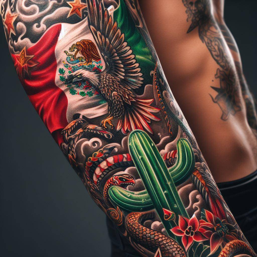 Mexican Flag Tattoo