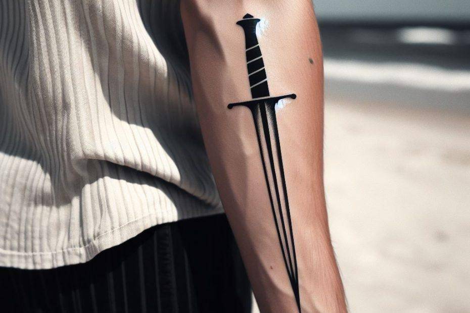 Simple Dagger Tattoo
