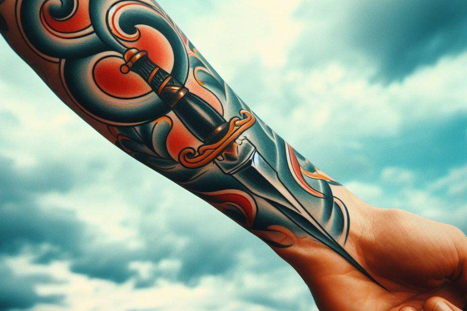 Traditional Dagger Tattoo