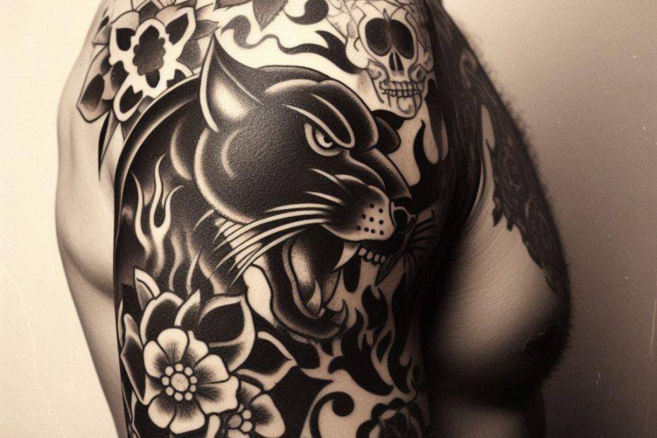 Traditional Panther Tattoo