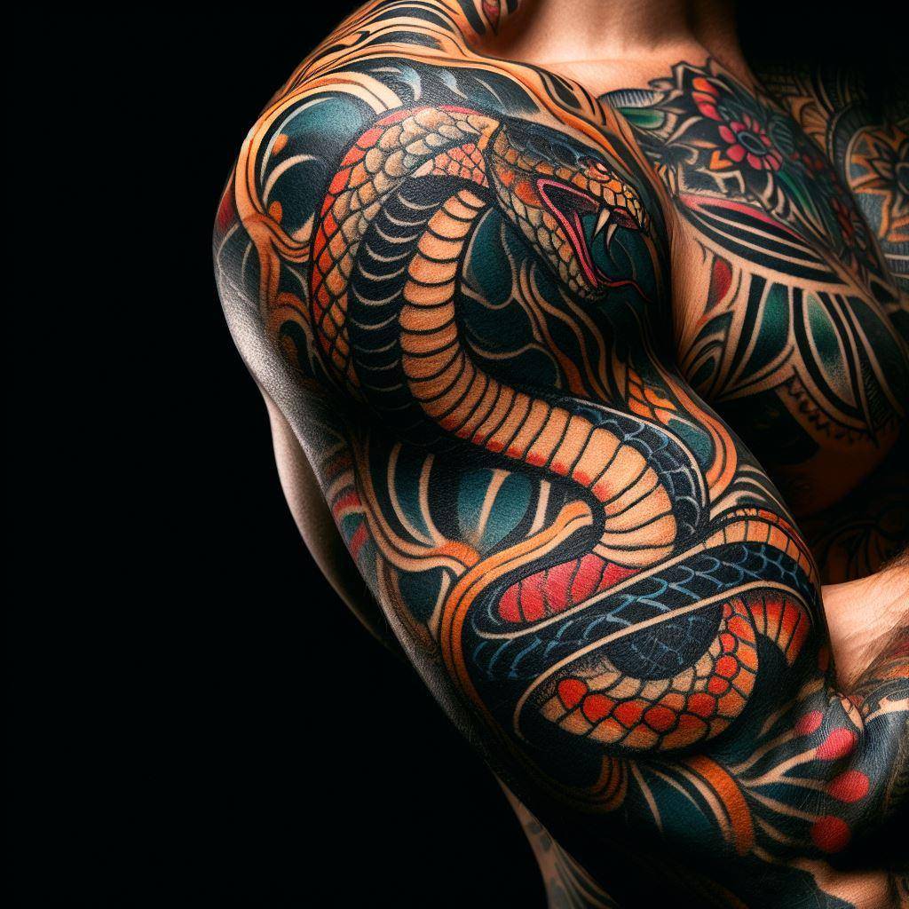 Traditional Snake Tattoo