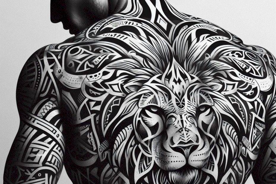 Tribal Lion Tattoo