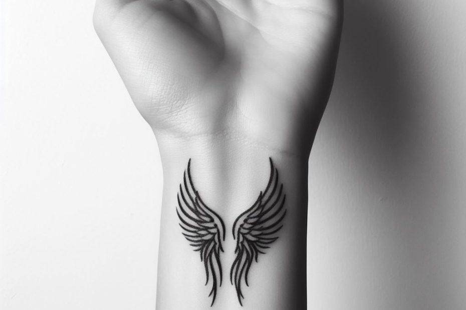 Wrist Angel Wings Tattoo