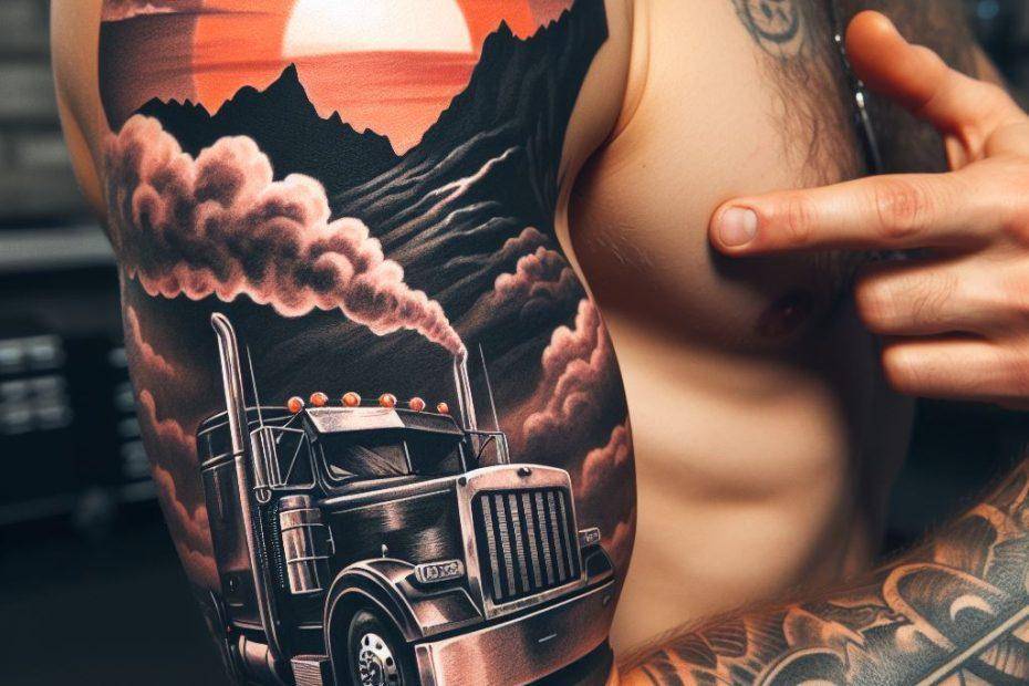 Semi Truck Tattoo