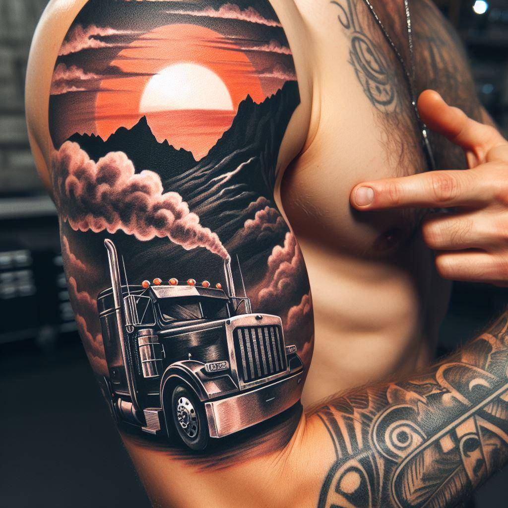 Semi Truck Tattoo