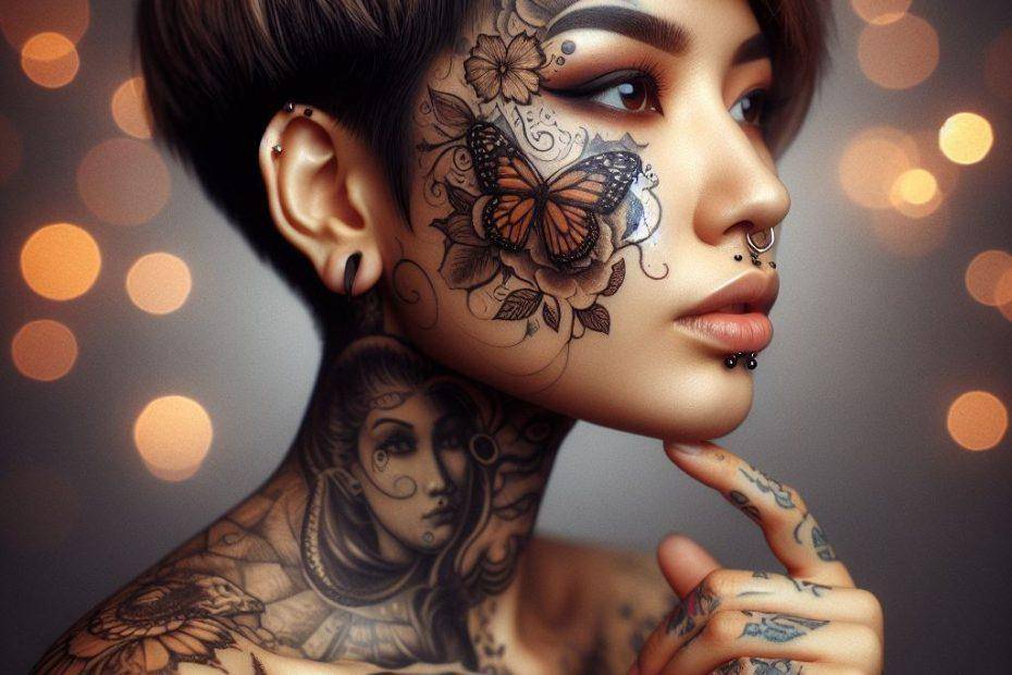 Female Face Tattoo