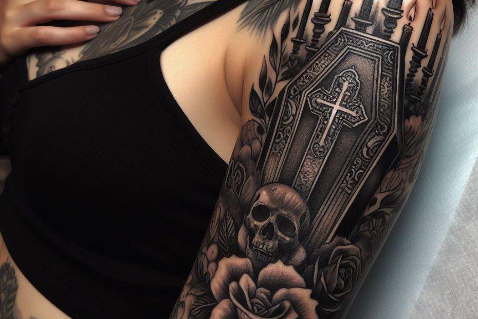 Traditional Coffin Tattoo