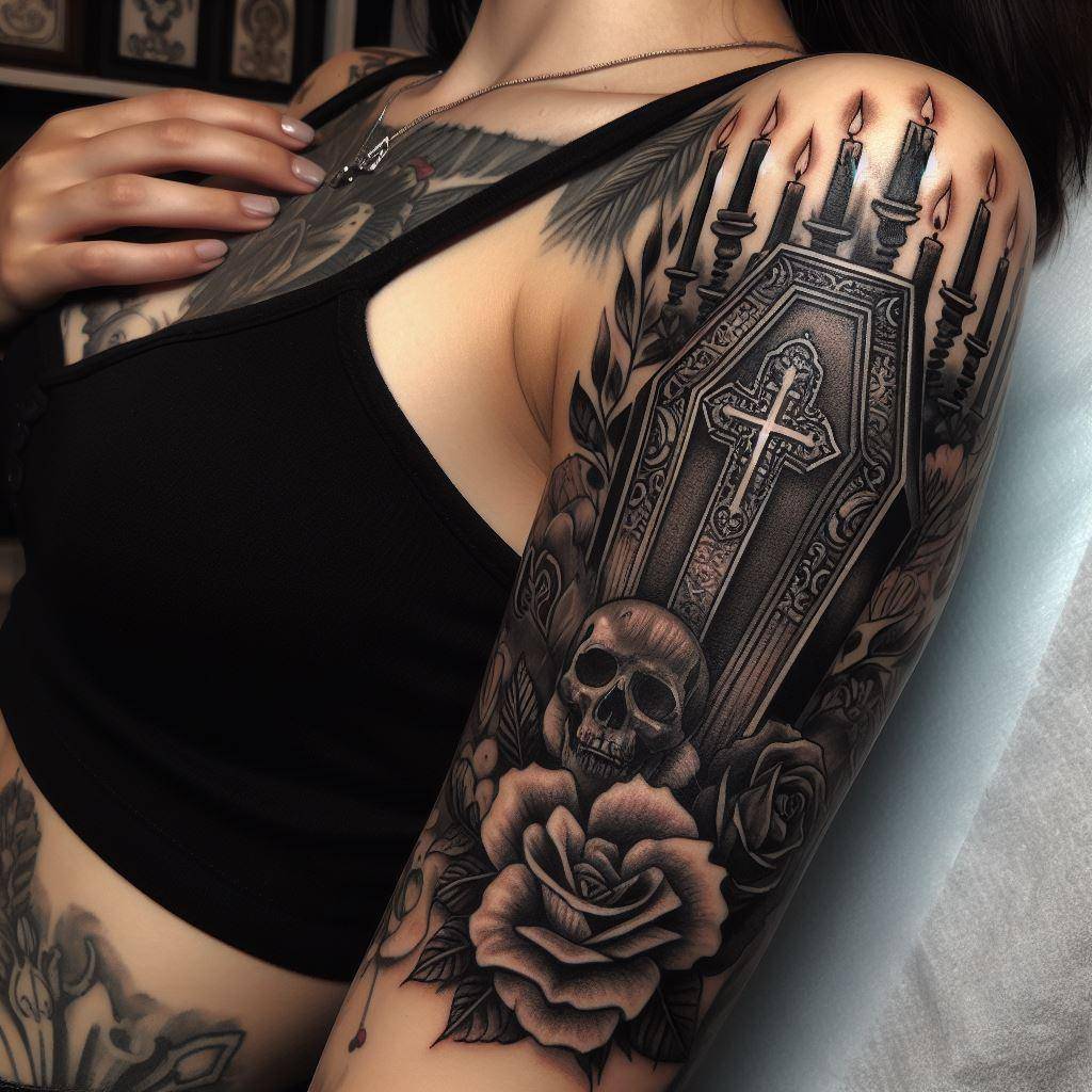 Traditional Coffin Tattoo