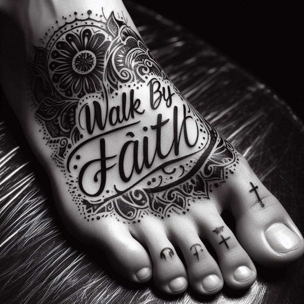 Walk by Faith Tattoo Stepping into the Journey of Belief Your Own